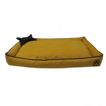 Miu Tay Tüyü Köpek Yatağı Kemik Yastıklı 10*40*60 cm Sarı Small